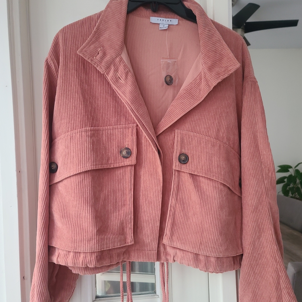FAVLUX Dusty Pink Corduroy Utility Jacket